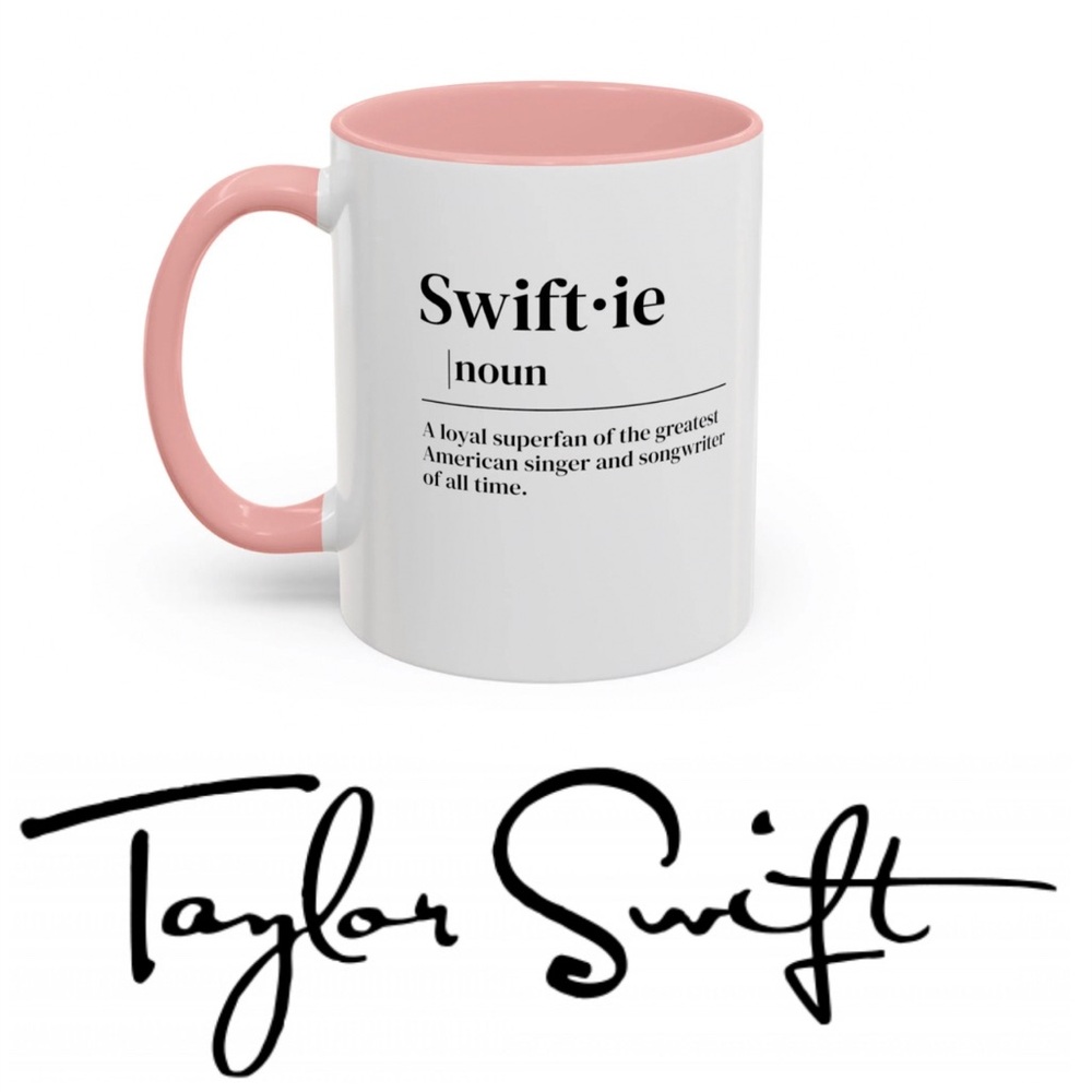 Taylor Swift Inspired Swiftie Pink & White Mug